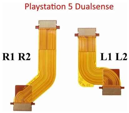 ZIPPEX Шлейфы кнопок R1-R2 / L1-L2 для джойстика геймпада DualSense PS5, комплект из 2х шлейфов
