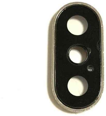 Apple Стеклянный объектив (стекло, линза камеры) в металлической рамке для iPhone X Серебристый 19848361898641