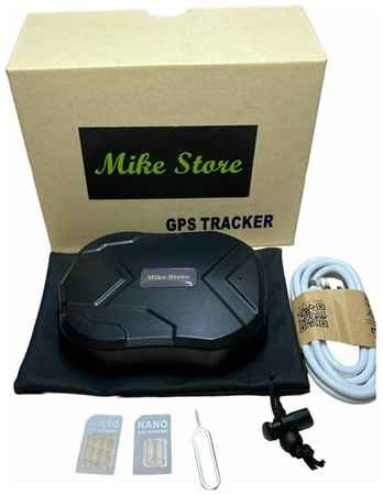 Автомобильный GPS-трекер Mike Store TAMS /A-GPS, GPS, LBS/на магните/водонепроницаемый/датчик удара/сигнализация превышения скорости/90 дней работы