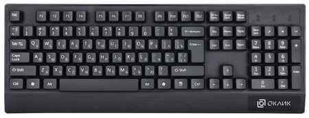 OKLICK Клавиатура Оклик 115M черный USB подставка для запястий 19848370103056