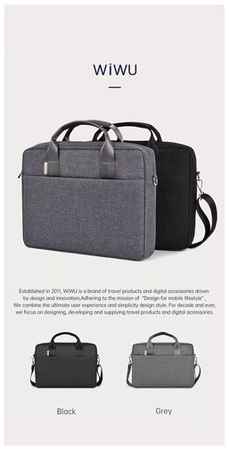 Сумка для ноутбука WiWU Minimalist Laptop Bag Pro 14″ Серый 19848372328890