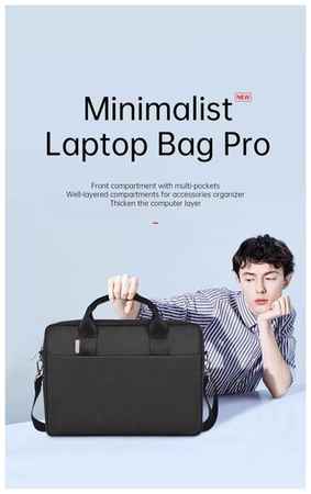 Сумка для ноутбука WiWU Minimalist Laptop Bag Pro 14″ Черный 19848372328891