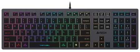 Клавиатура A4Tech Fstyler FX60H серый USB slim Multimedia LED (FX60H GREY/NEON) 19848374632314