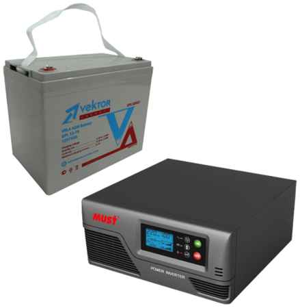 Резервный ИБП Must EP20-300 PRO в комплекте с аккумулятором Vektor Energy GPL 12-75 300Вт/75А*Ч 19848376220528
