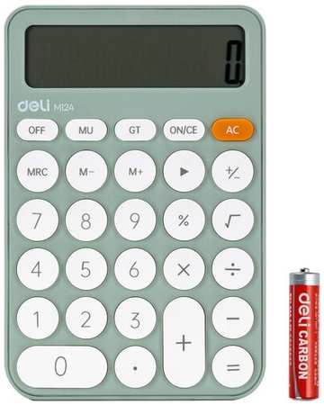 Калькулятор настольный Deli EM124GREEN зеленый 12-разр 19848376273808