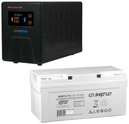 Интерактивный ИБП Энергия Гарант 750 в комплекте с аккумулятором Энергия АКБ 12-75 450 Вт/75 А*Ч 19848376290943