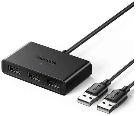 USB-концентратор UGreen CM409, разъемов: 3, 150 см, черный 19848379522971