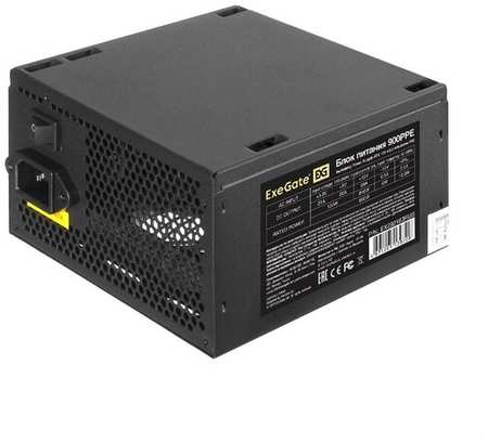 Блок питания EXEGATE 900PPE (ATX, APFC, SC, КПД 80% (80 PLUS), 12cm fan, 24pin, 2x(4+4)pin, PCIe, 6xSATA, 4xIDE, black, кабель 220V с защито 19848379814991