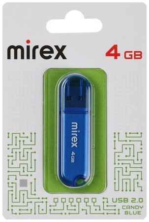 Флешка Mirex CANDY BLUE, 4 Гб , USB2.0, чт до 25 Мб/с, зап до 15 Мб/с, синяя 19848380178471