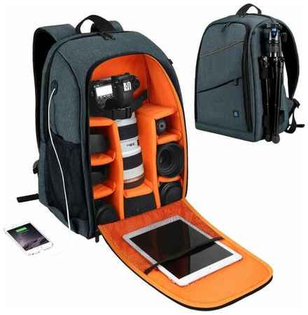 Grand Price Портативный водонепроницаемый устойчивый к царапинам рюкзак для переноски камеры и объективов PU5011