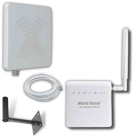 World Vision Мобильный интернет на дачу 3G/4G/WI-FI – Комплект Connect Micro Power (Роутер+Антенна 17ДБ)