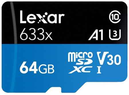 Карта памяти LEXAR 633x Micro SD, класс 10 UHS-1 U3 V30 A1 128 ГБ 19848382585018