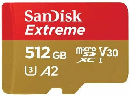 Карта памяти Sandisk micro SDXC 512Gb Extreme UHS-I U3 V30 A2 (190/130 MB/s) 19848383566476
