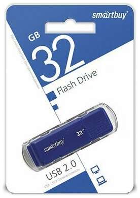 Флеш-диск 32 GB, комплект 5 шт, SMARTBUY Dock, USB 2.0, синий, SB32GBDK-B 19848384345439