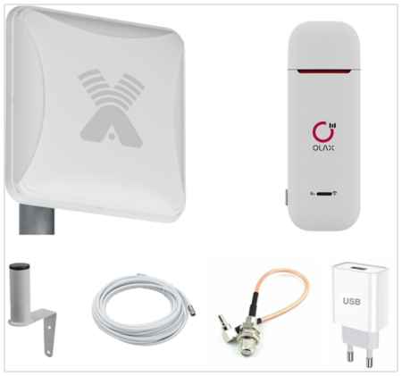 NETGIM Мобильный интернет на дачу 3G/4G/WI-FI – Комплект Olax Lite ( Модем+Антенна 15ДБ)