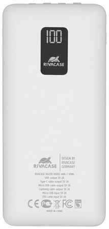 Внешний аккумулятор / Powerbank RIVACASE VA2210 10000 mAh литий-полимерный / для iPhone / 4 встроенных кабеля / цифровой дисплей
