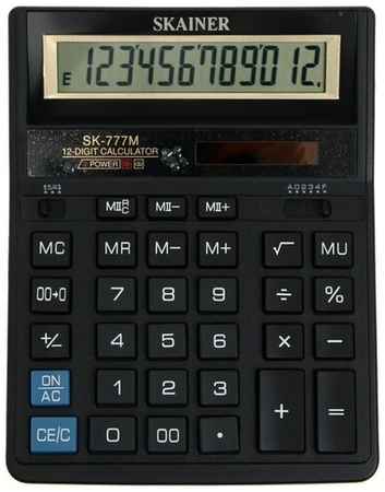 Калькулятор бухгалтерский SKAINER SK-777M, черный 19848390198360