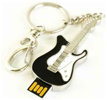 Подарочный USB-накопитель Гитара черно-белая сувенирная флешка 4GB 19848393446478