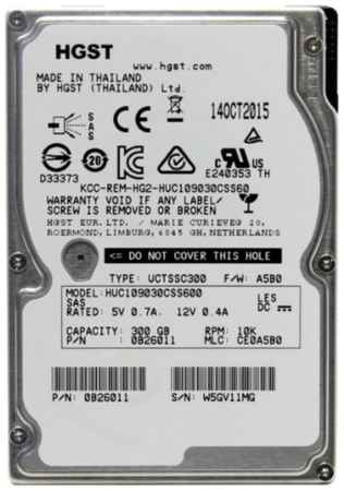 Жесткий диск HGST huc109030css600, 2.5″, SAS, 300Гб 19848395718973