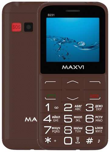 Телефон MAXVI B231, 2 SIM, коричневый 19848398212404