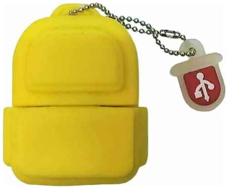 Подарочная флешка рюкзак желтый оригинальный сувенирный USB-накопитель 128GB 19848398754971