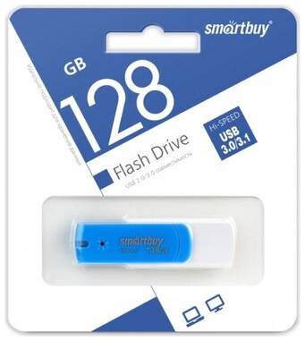 Флешка SmartBuy Diamond USB 3.0 128 ГБ, 1 шт., голубой 19848406358959