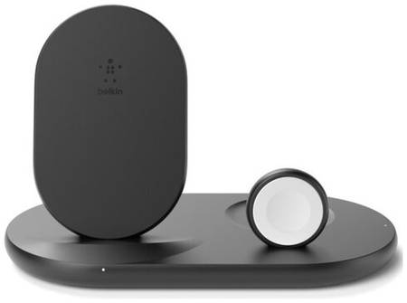 Беспроводная зарядная станция Belkin Boost Charge 3-in-1 Wireless Charger for Apple Devices, мощность Qi: 7.5 Вт