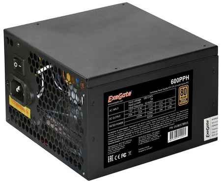 Блок питания ExeGate 600PPH 80 PLUS Bronze 600W (кабель с защитой от выдергивания) черный BOX 19848436699334