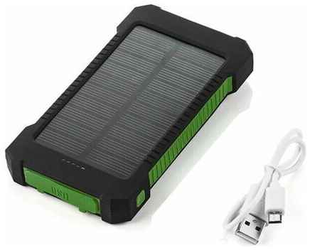 Power Bank с солнечной батареей (внешний аккумулятор) Зеленый 19848451955137