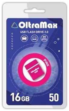 Флешка OltraMax 50 16 ГБ, 1 шт., розовый 19848474220531