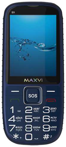 Телефон MAXVI B9, 2 SIM, синий 19848492403905
