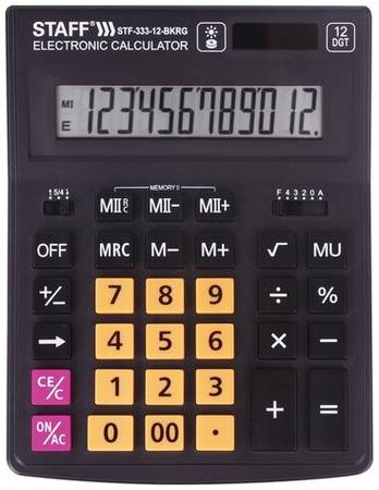 Калькулятор бухгалтерский STAFF Plus STF-333-12, черно-оранжевый 19848493618414