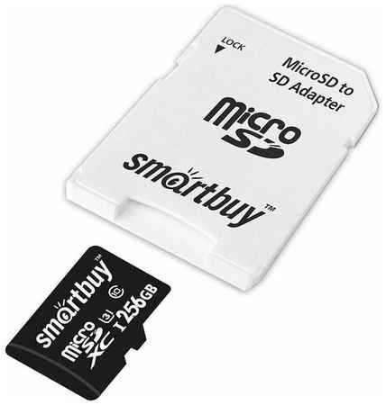 Карта памяти MicroSD Smartbuy 256gb, Class10 UHS-1 + SD адаптер 19848493619482