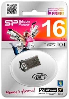 Флешка Silicon Power Touch T01 16 ГБ, 1 шт., металлически-черный