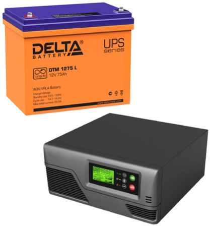 Интерактивный ИБП Ecovolt SMART 612 в комплекте с аккумулятором Delta DTM 1275 L 12V 600Вт/75А*ч 19848501017606