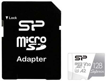 Карта памяти 128Gb - Silicon Power MicroSD Class 10 Superior SP128GBSTXDA2V20SP с адаптером SD (Оригинальная!) 19848501747143