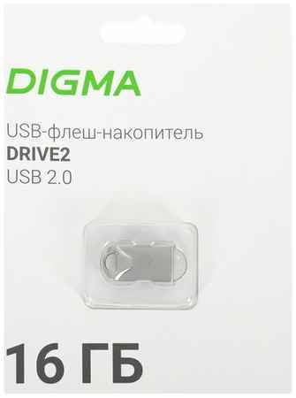 Флеш Диск Digma 16Gb DRIVE2 DGFUM016A20SR USB2.0 серебристый 19848501862936