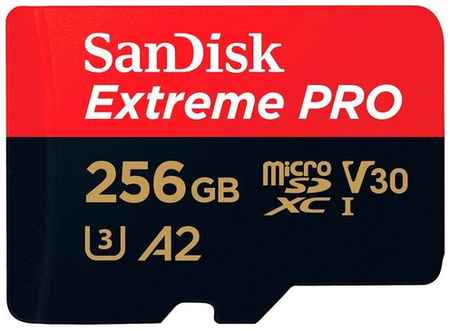 Карта памяти SanDisk microSDXC 128 ГБ Class 10, V30, A2, UHS-I U3, R 160 МБ/с, адаптер на SD, 1 шт., черный/красный 19848502312918