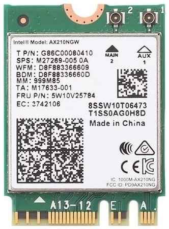 Wi-Fi адаптер Intel AX210NGW, зеленый 19848502489915