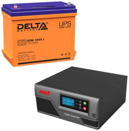 Резервный ИБП Must EP20-300 PRO в комплекте с аккумулятором Delta DTM 1255 L 12V 300Вт/55А*Ч 19848505172931