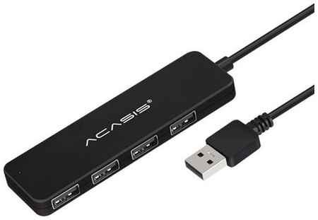 Хаб Acasis USB 2.0 Compact Portable Hub 4 Ports (AB2-L42 20см), черный 19848507083789