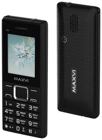 Сотовый телефон Maxvi C9i, 1.77″, microSD, 2 sim, FM, фонарик, 800 мАч, черный