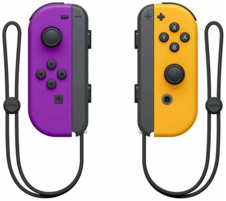 FutureGame Геймпад совместимый со Switch Nintendo, 2 контроллера Joy-Con фиолетово-оранжевый 19848509054215