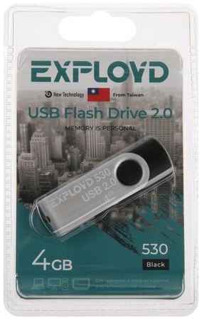 Флешка Exployd 530, 4 Гб, USB3.0, чт до 70 Мб/с, зап до 20 Мб/с, черная 19848512965499