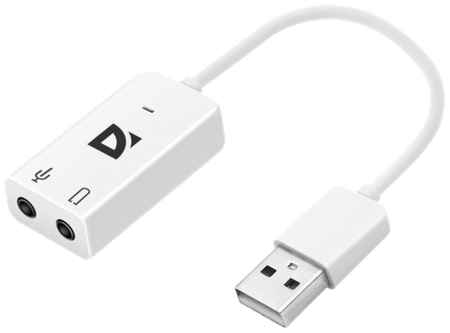 Внешняя USB звуковая карта с USB на 2xJack 3.5 Defender 0.1м белая 19848512994004