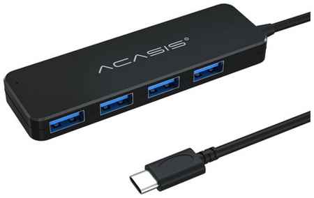 Хаб Acasis Type-С Hub 4 Ports USB 3.0 Extension Adapter (AC3-L42, 20см), черный 19848513659629