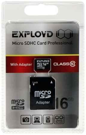 Карта памяти Exployd MicroSD, 16 Гб, SDHC, класс 10, с адаптером SD 19848514241921