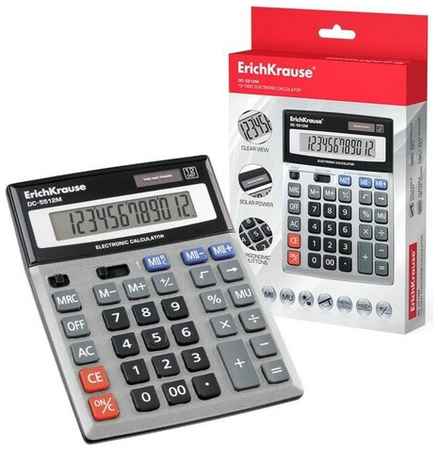 Калькулятор настольный 12-разрядный ErichKrause DC-5512M, серебряный 19848514367156