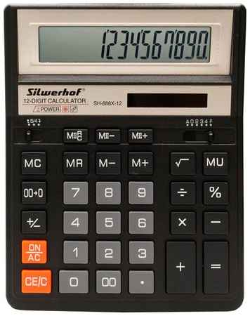 Калькулятор настольный Silwerhof SH-888X-12 черный 12-разр 19848519411261