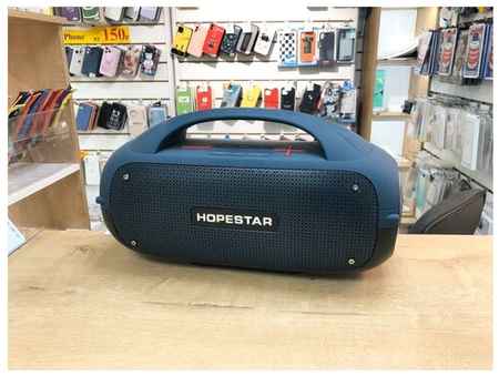 Портативная беспроводная Bluetooth колонка HOPESTAR A50синий, с микрофоном, 80Вт
